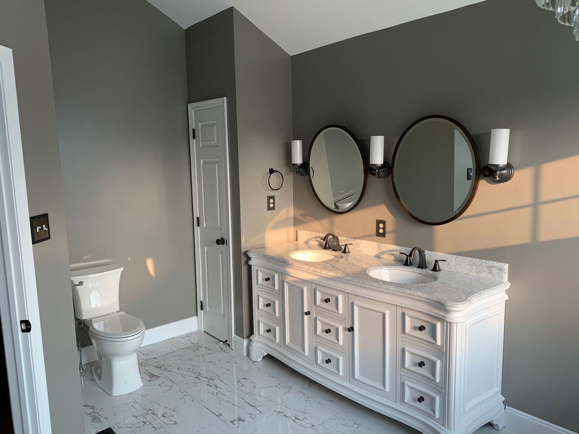Custom bathroom renovation with modern fixtures